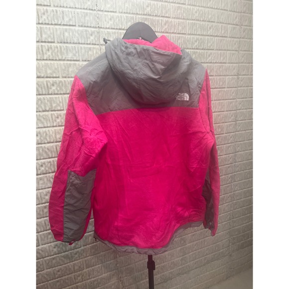 The North Face Fleece Jacket Pink Gray Hooded Full Zip Women's Size L - Picture 2 of 3